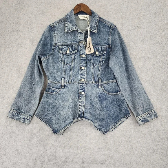Savanna Jane Jackets & Blazers - NWT Savanna Jane Anthropologie Women's M Jean Jacket Asymmetrical 30GT